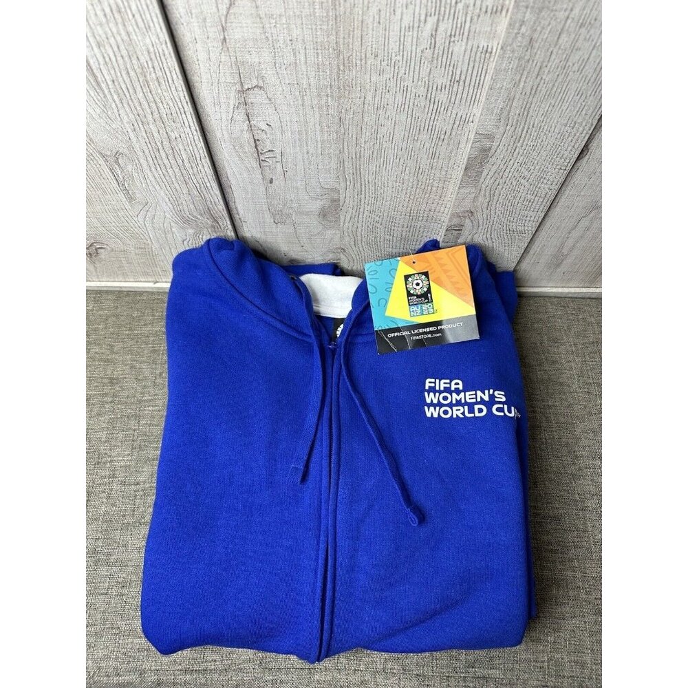 Adult FIFA 2023 Women's World Cup Japan Blue Zip Hooded Sweatshirt Size XXL